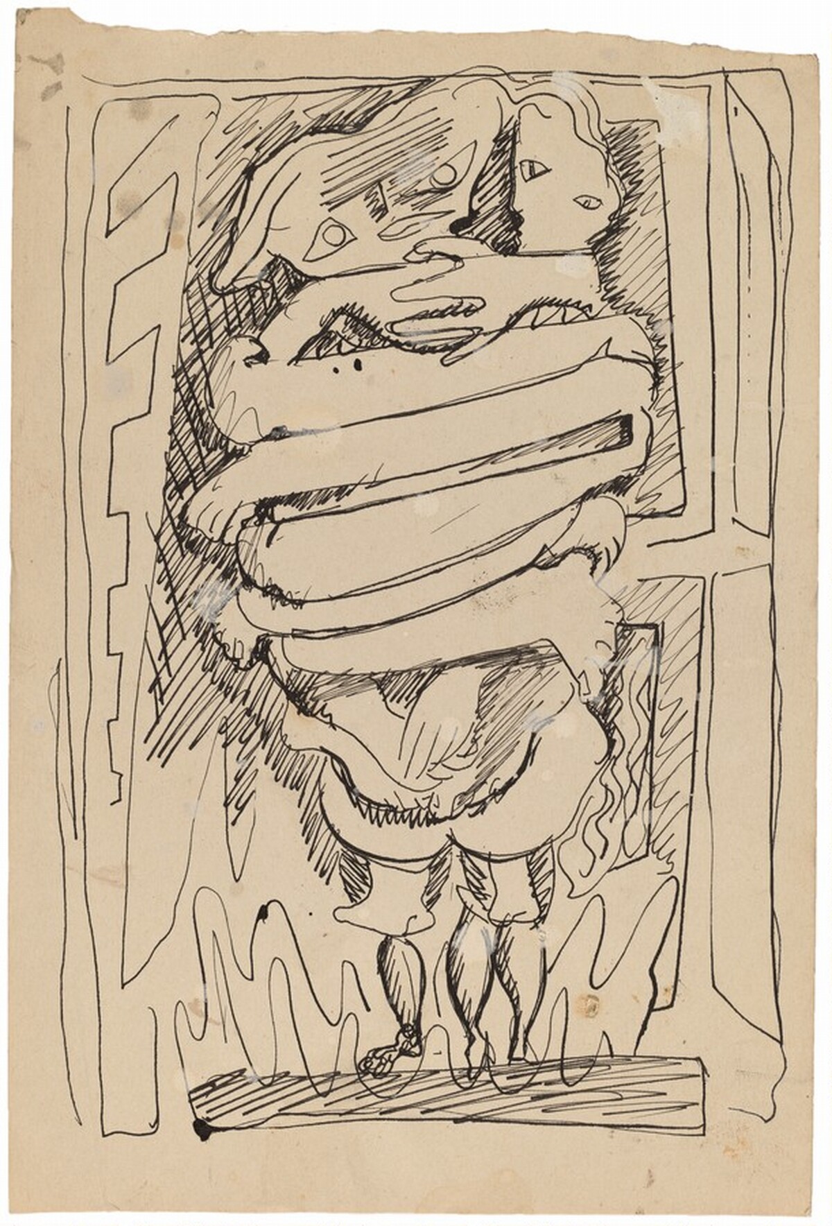 Two Abstract Figures Entwined by Mark Rothko