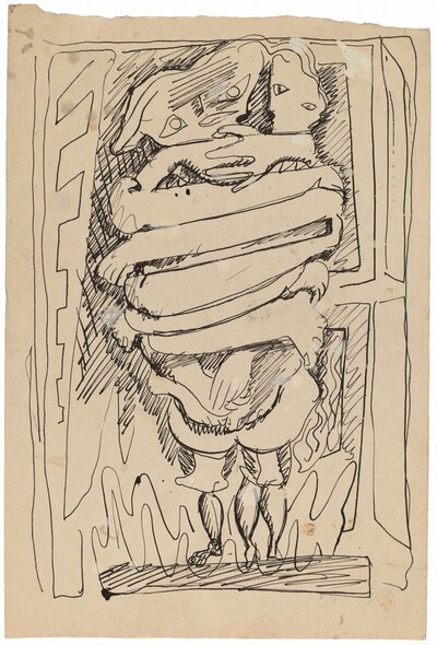 Two Abstract Figures Entwined