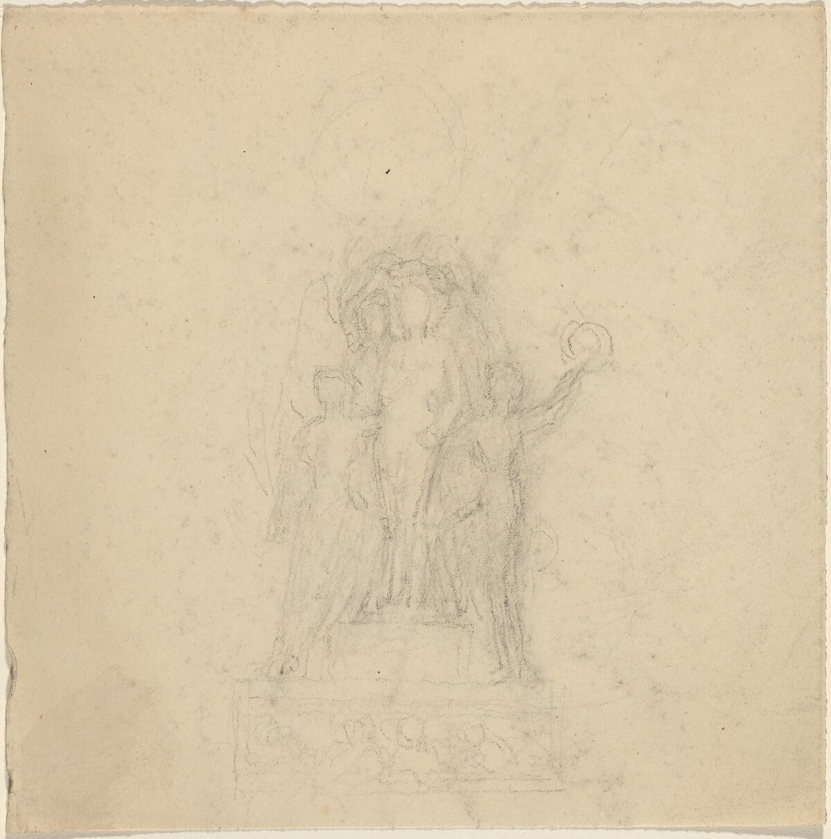 Studies for a Monument with the Crowning of a Figure [recto and verso] by John Flaxman