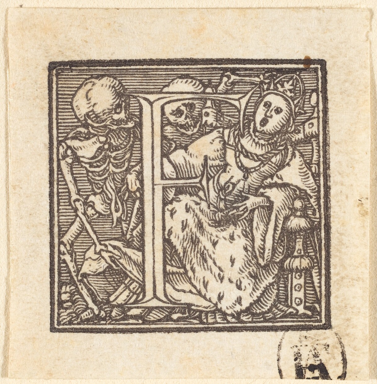Letter F by Hans Lützelburger after Hans Holbein the Younger