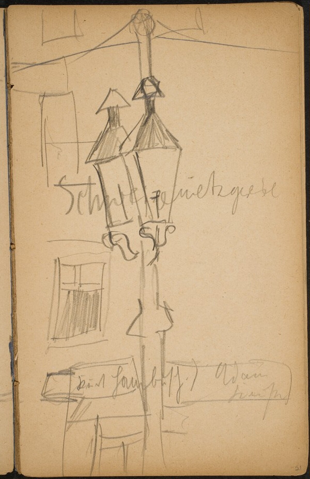 Straßenlaterne (Lamppost) [p. 21] by Max Beckmann