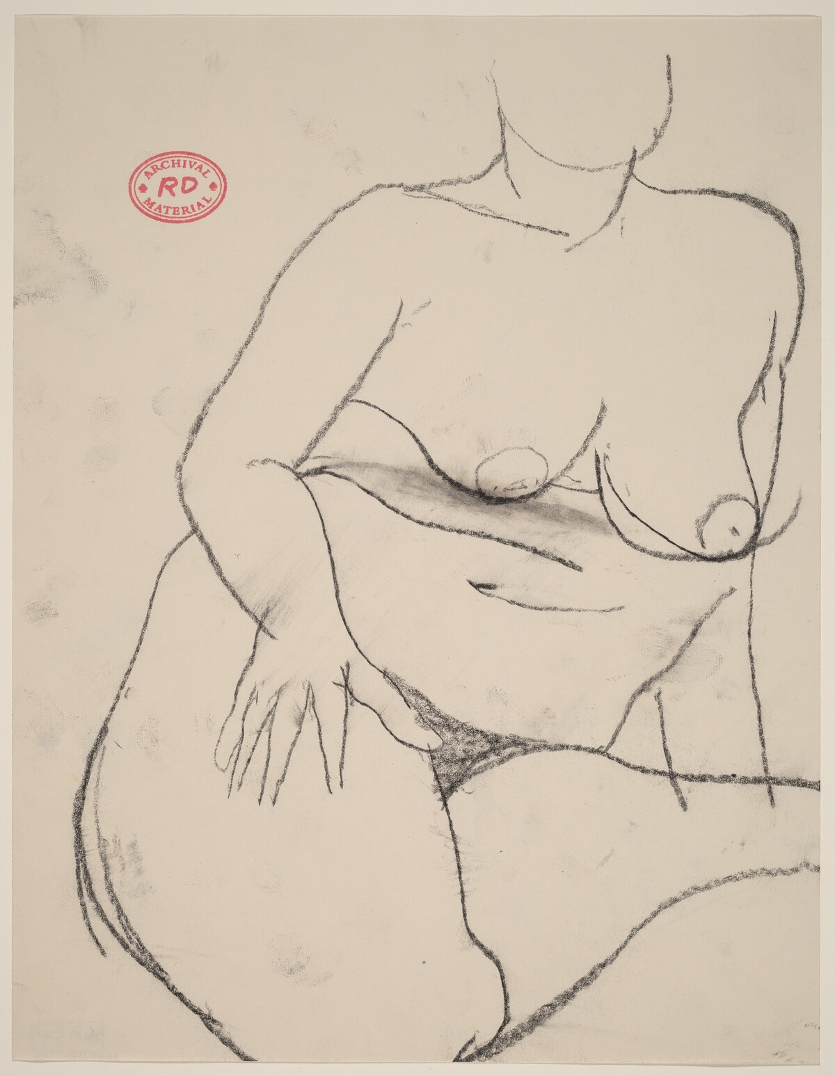 Untitled [seated nude resting her hand on her right thigh] by Richard Diebenkorn