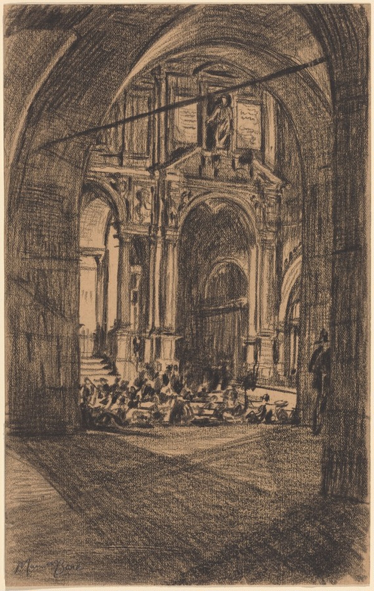 A Cafe at Milan by Sir Muirhead Bone