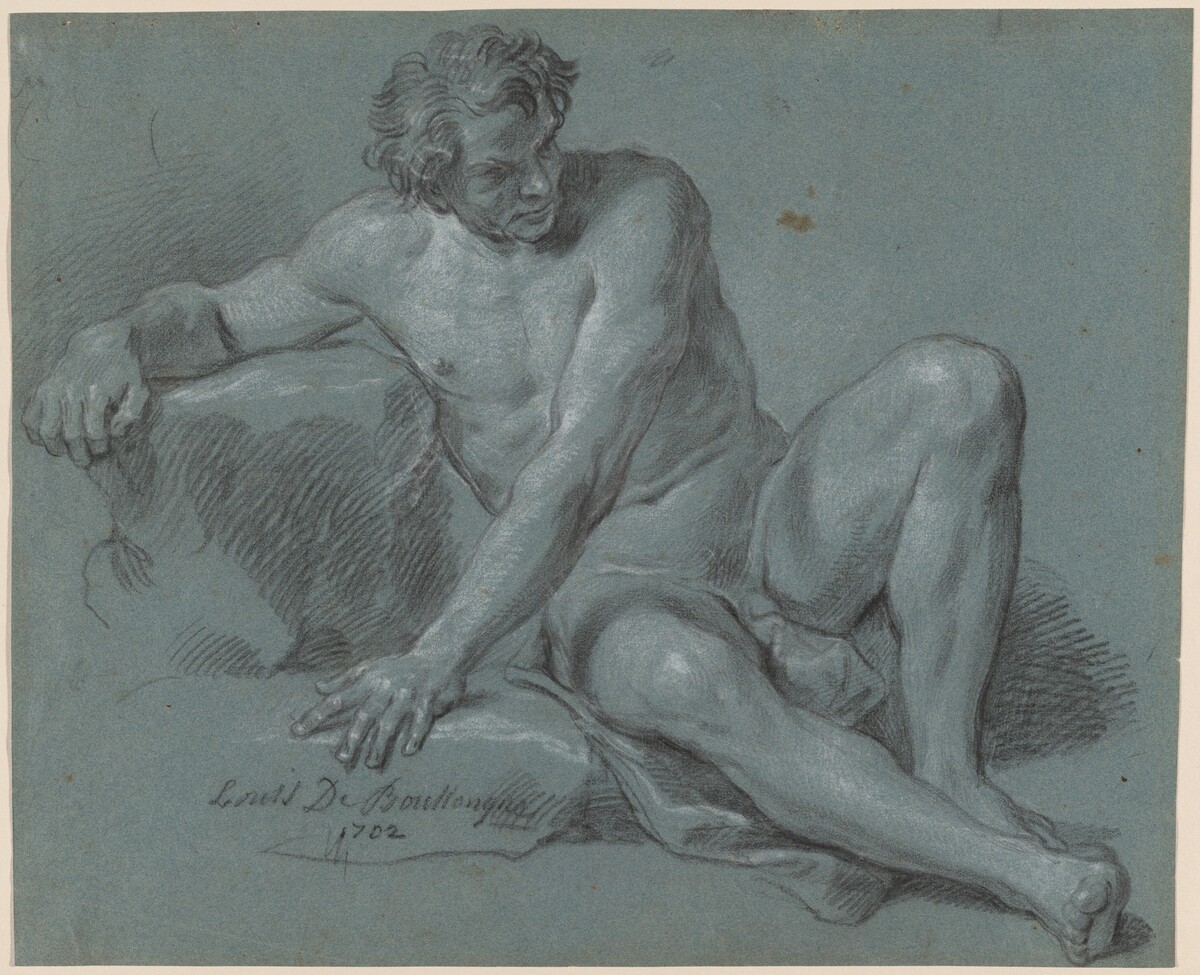 Male Nude Seated on the Ground by Louis de Boullogne the Younger
