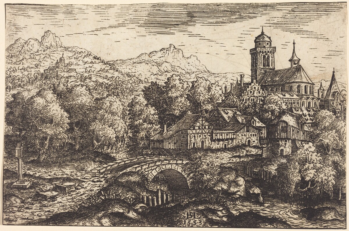 Mountainous Landscape with a Village by Hanns Lautensack