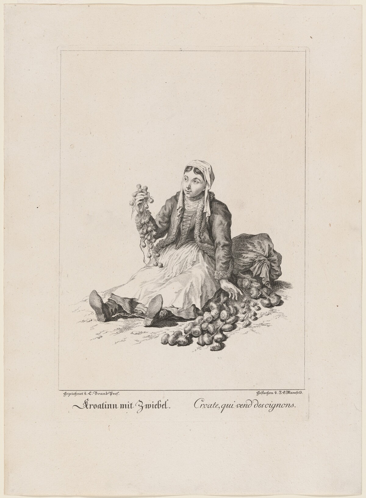 Kroatinn mit Zweibel (Onion Seller) by Johann Georg Mansfeld, after Johann Christian Brand