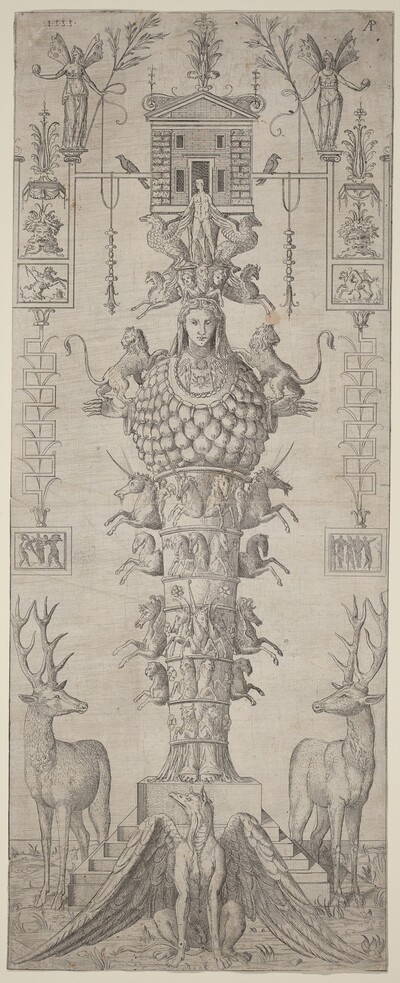 A Grotesque with Diana of Ephesus and Diverse Animals
