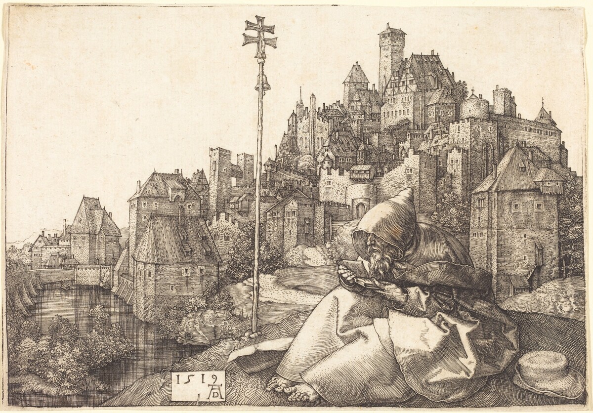 Saint Anthony Reading by Albrecht Dürer