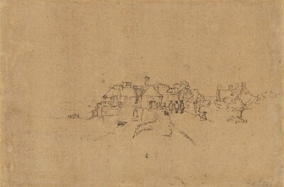 Figures on the Anthoniesdijk Entering Houtewael [verso]