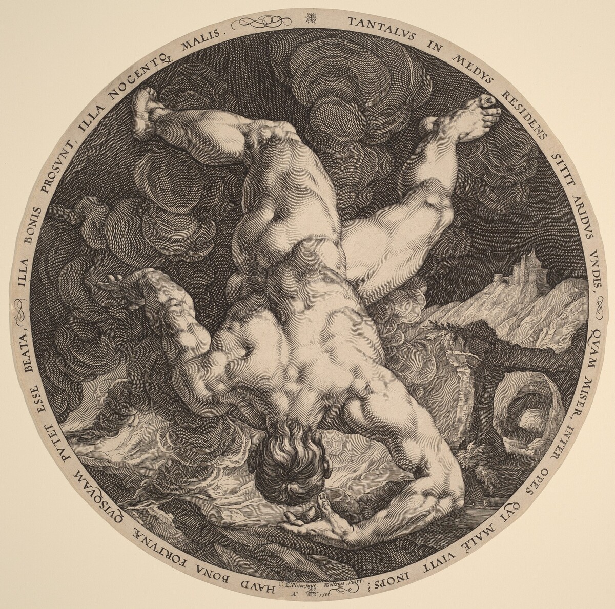 Tantalus by Hendrik Goltzius, after Cornelis Cornelisz van Haarlem