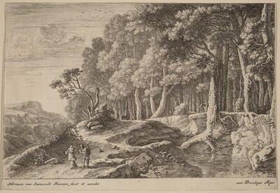 Woods Bordered by a Stream