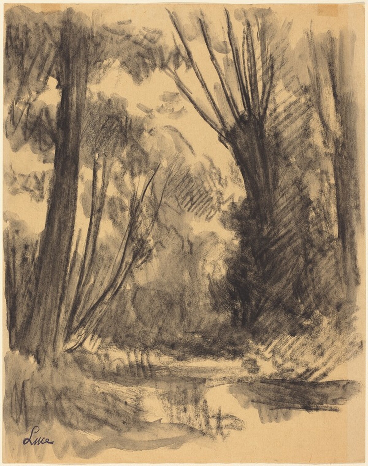 A Forest Glade with a Stream by Maximilien Luce