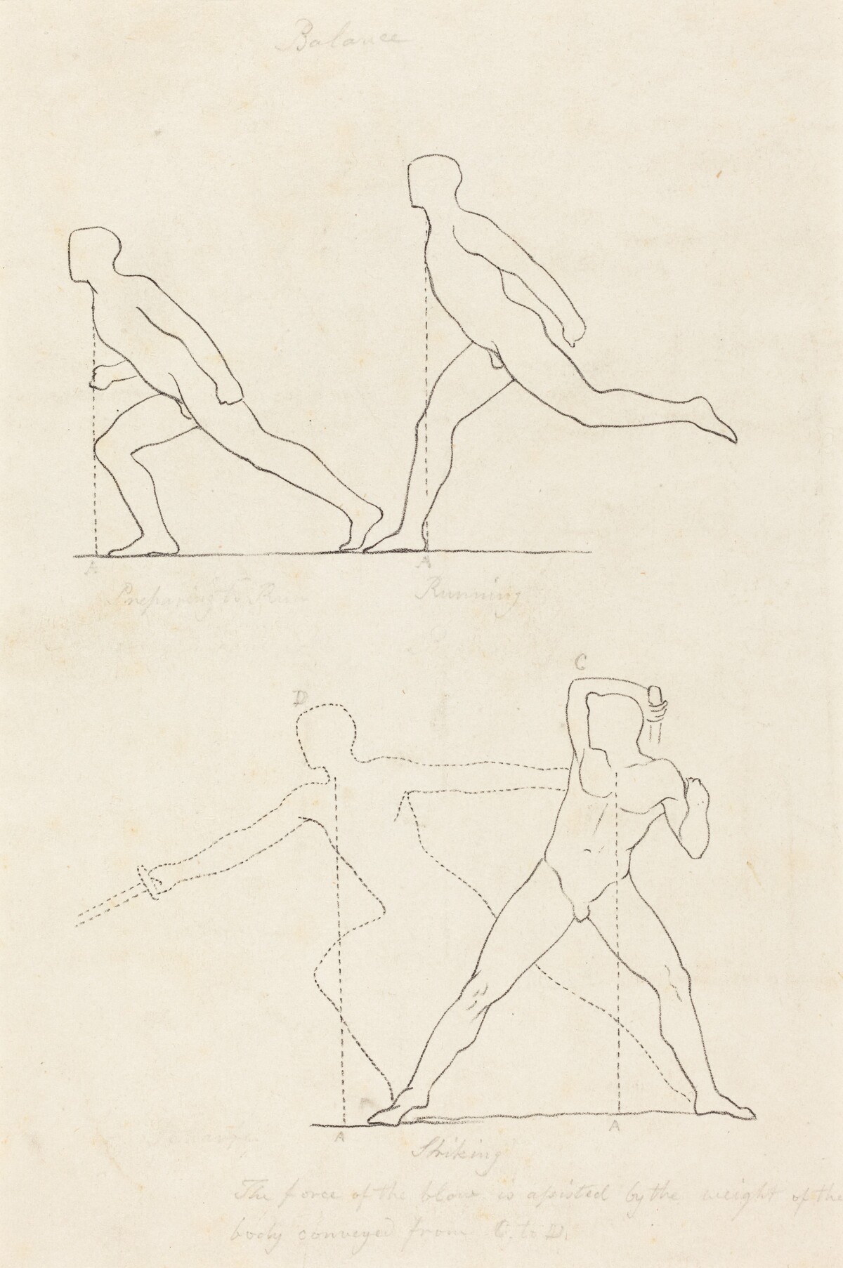Preparing to Run; Running; Striking by George Scharf after John Flaxman