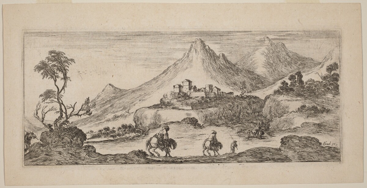Landscape with Castle by Stefano Della Bella