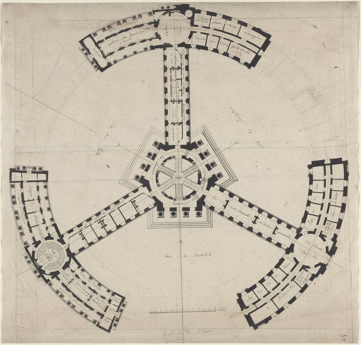 Ground Plan for an Academy of the Fine Arts by French 18th Century