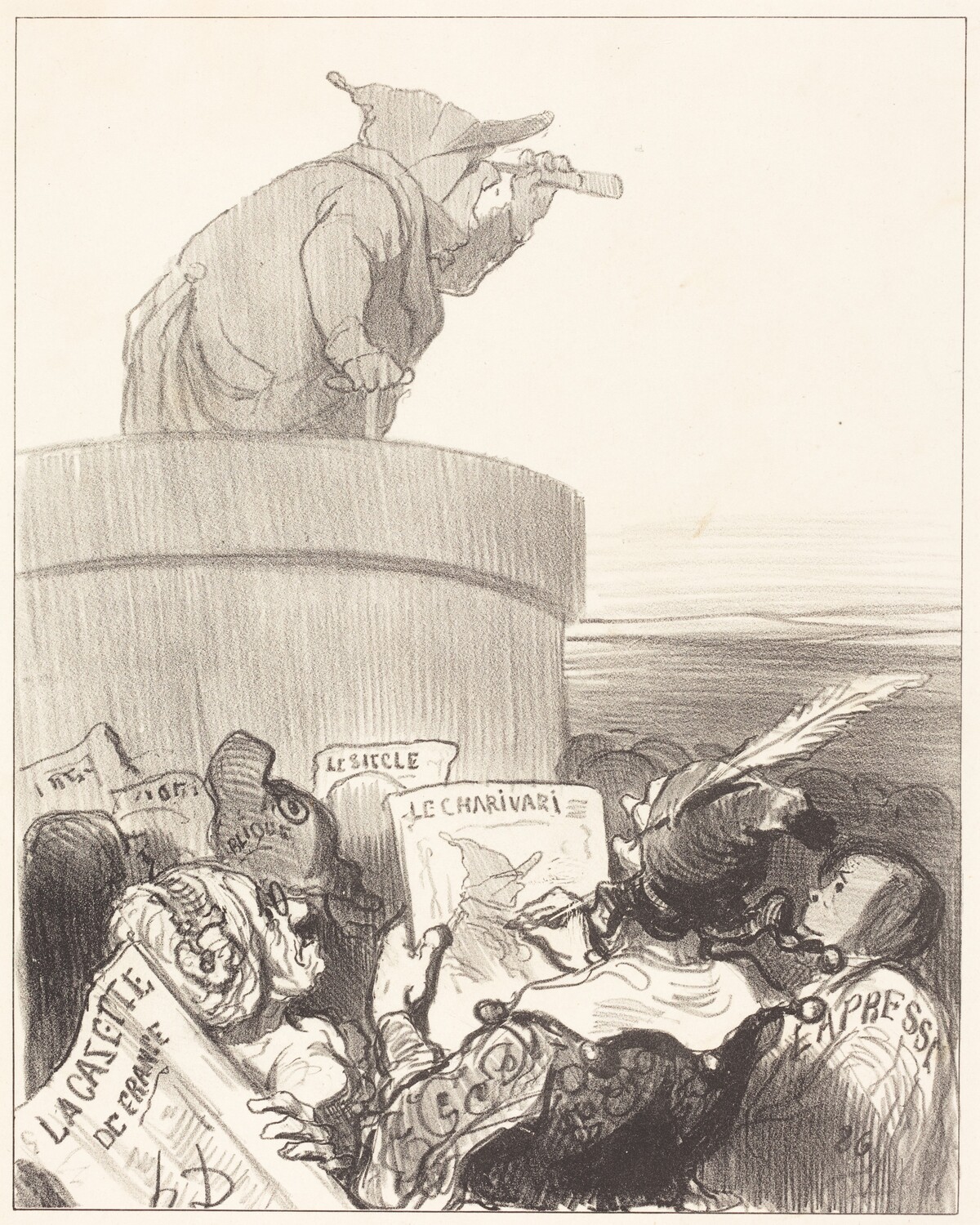 Le Constitutionnel contemplant l'horizon politique by Honoré Daumier