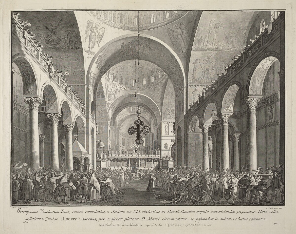 The Newly Elected Doge Presented to the People in San Marco by Giovanni Battista Brustolon after Canaletto