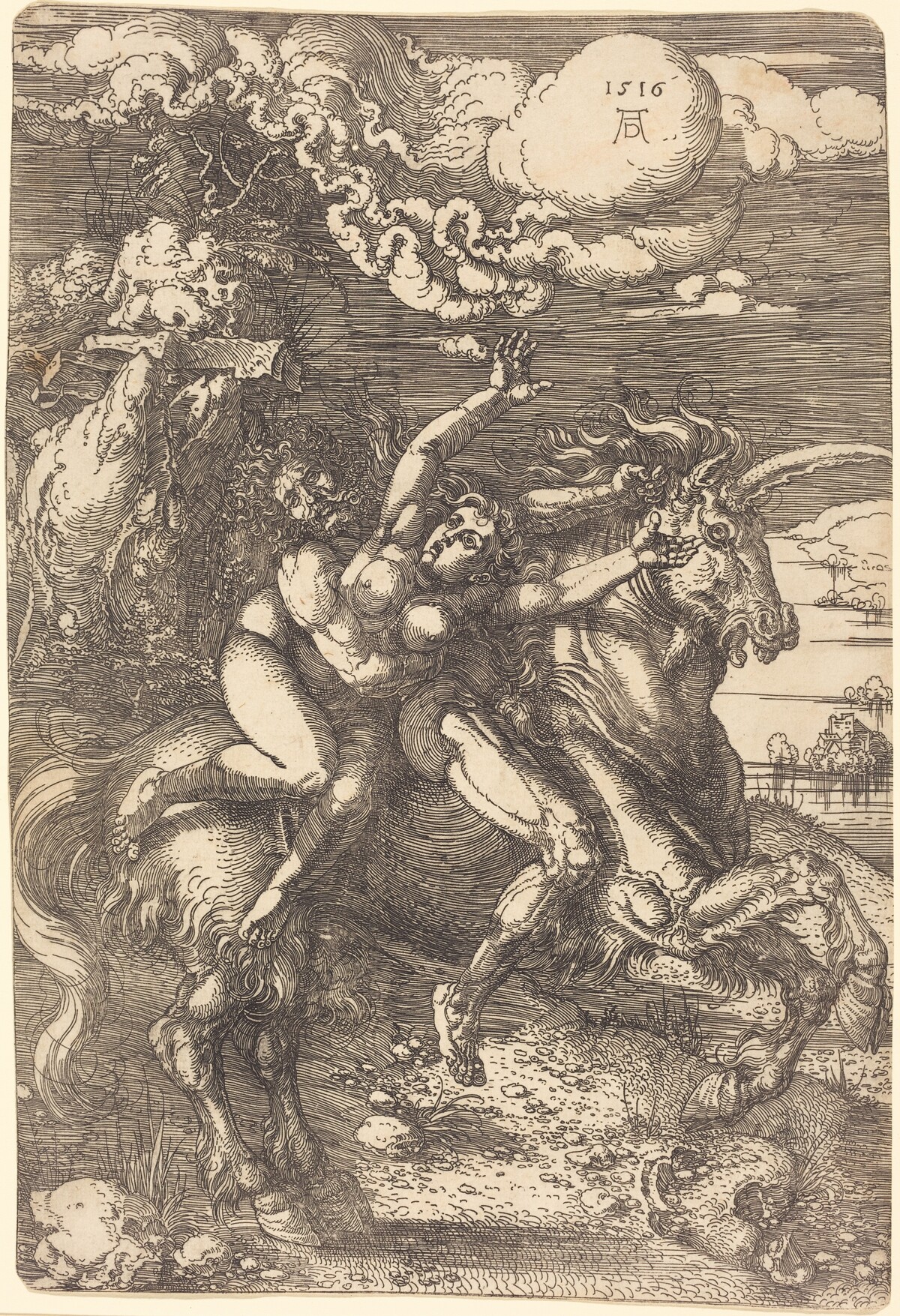 Abduction on a Unicorn by Albrecht Dürer