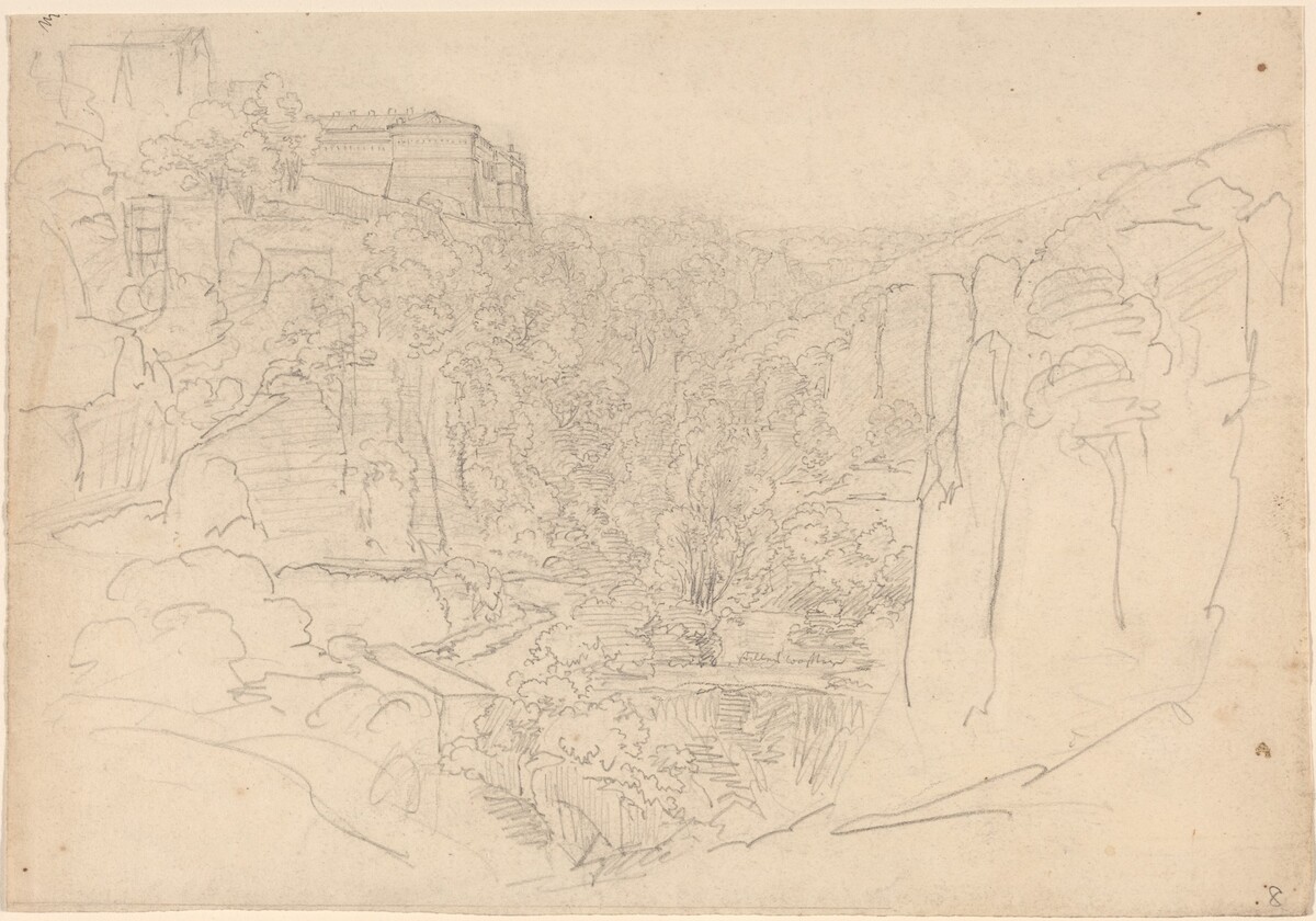 Fortified Castle Above a Narrow Valley by Friedrich Salathé