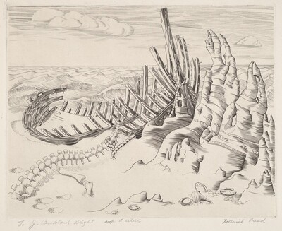 Untitled (Wreck on Sea Shore)