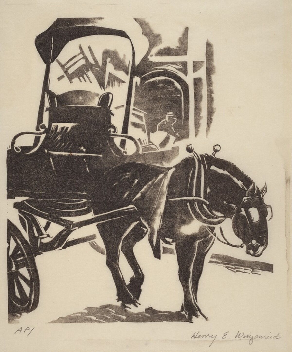 Horse and Wagon by Henry E. Winzenried