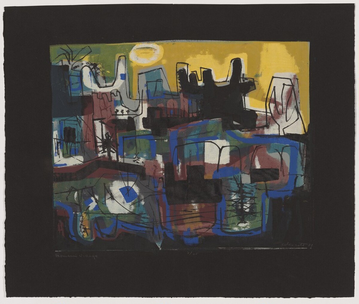 Mountain Village by Warrington Colescott