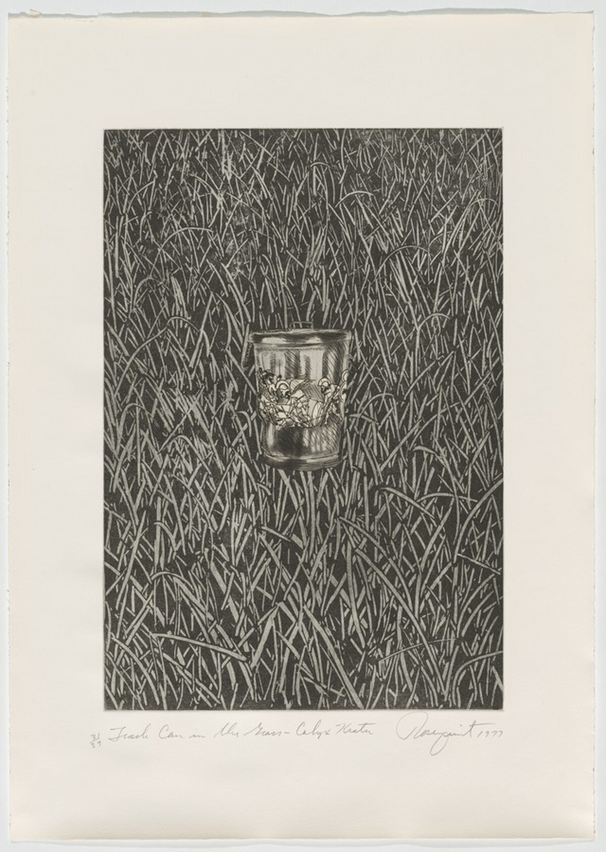Trash Can in the Grass—Calyx-Krater by James Rosenquist