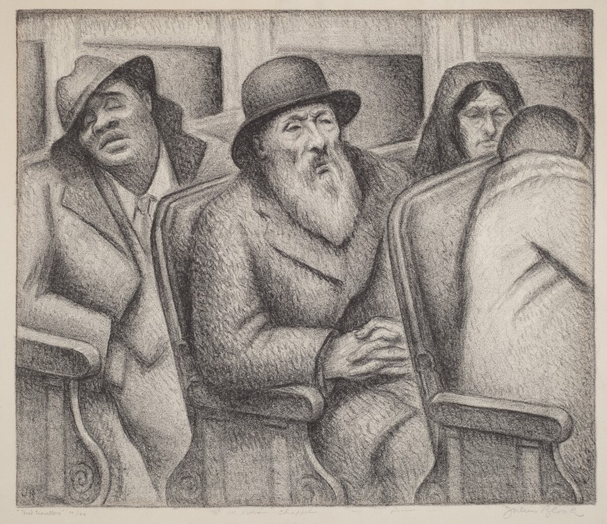 Tired Travellers by Julius Bloch