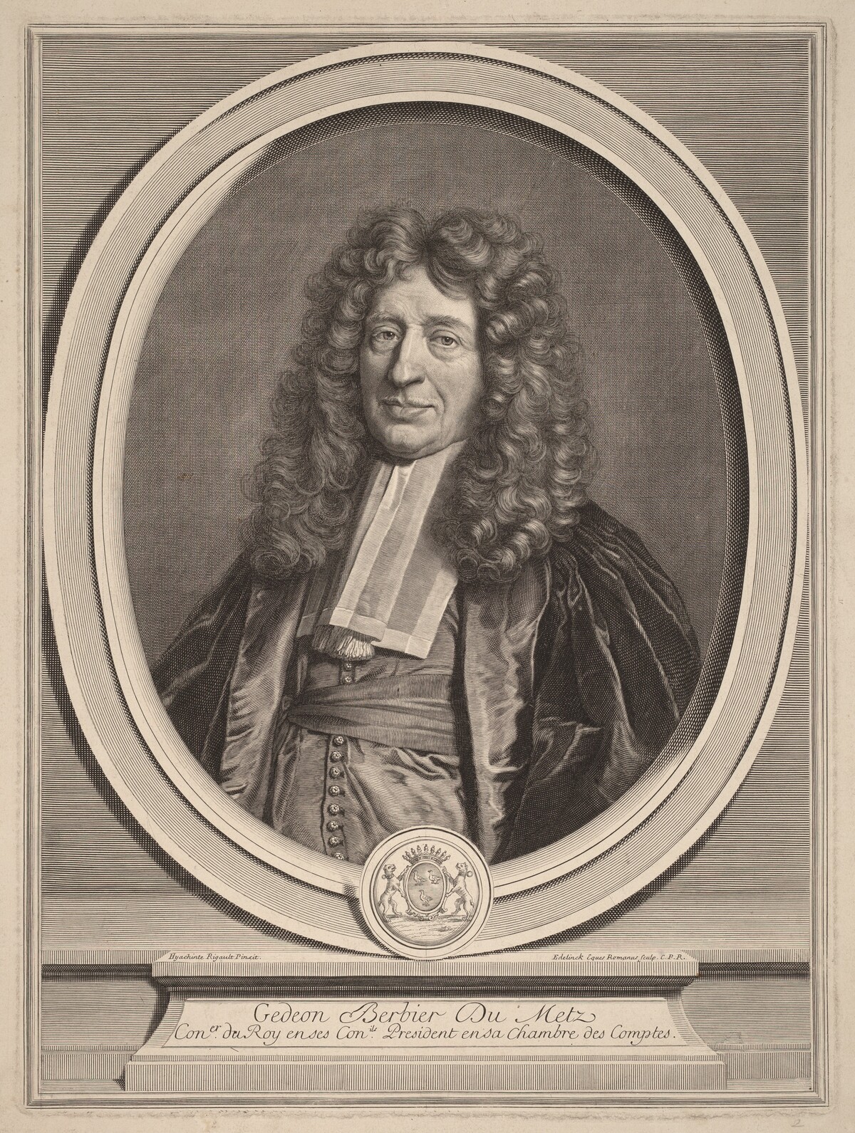 Gedeon Berbier-Du Metz by Gerard Edelinck after Hyacinthe Rigaud