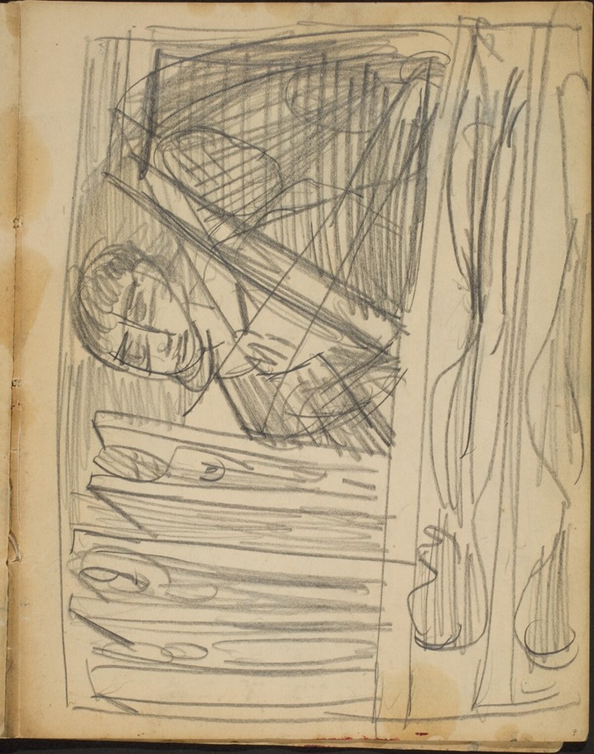 Kompositionsskizze (Sketch with Man) [p. 7] by Max Beckmann