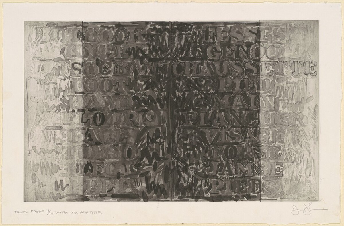 Words [trial proof 7] by Jasper Johns