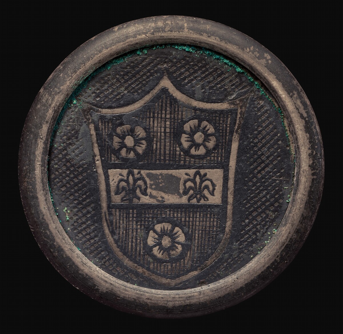 Shield with Three Roses and Two Lilies by Italian 15th/16th Century