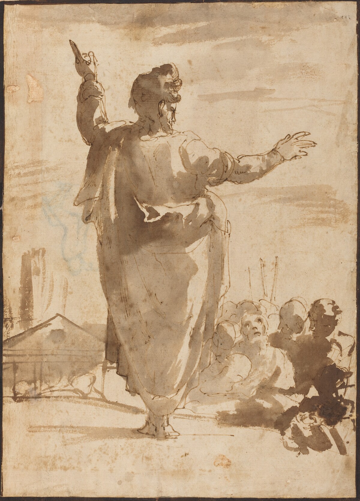 Saint Paul Preaching by Attributed to Agostino Carracci