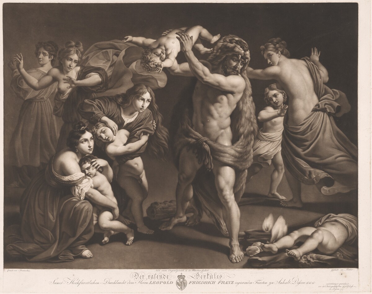 Der rasende Herkules (Raging Hercules) by Johann Peter Pichler, after Alessandro Turchi, called Orbetto