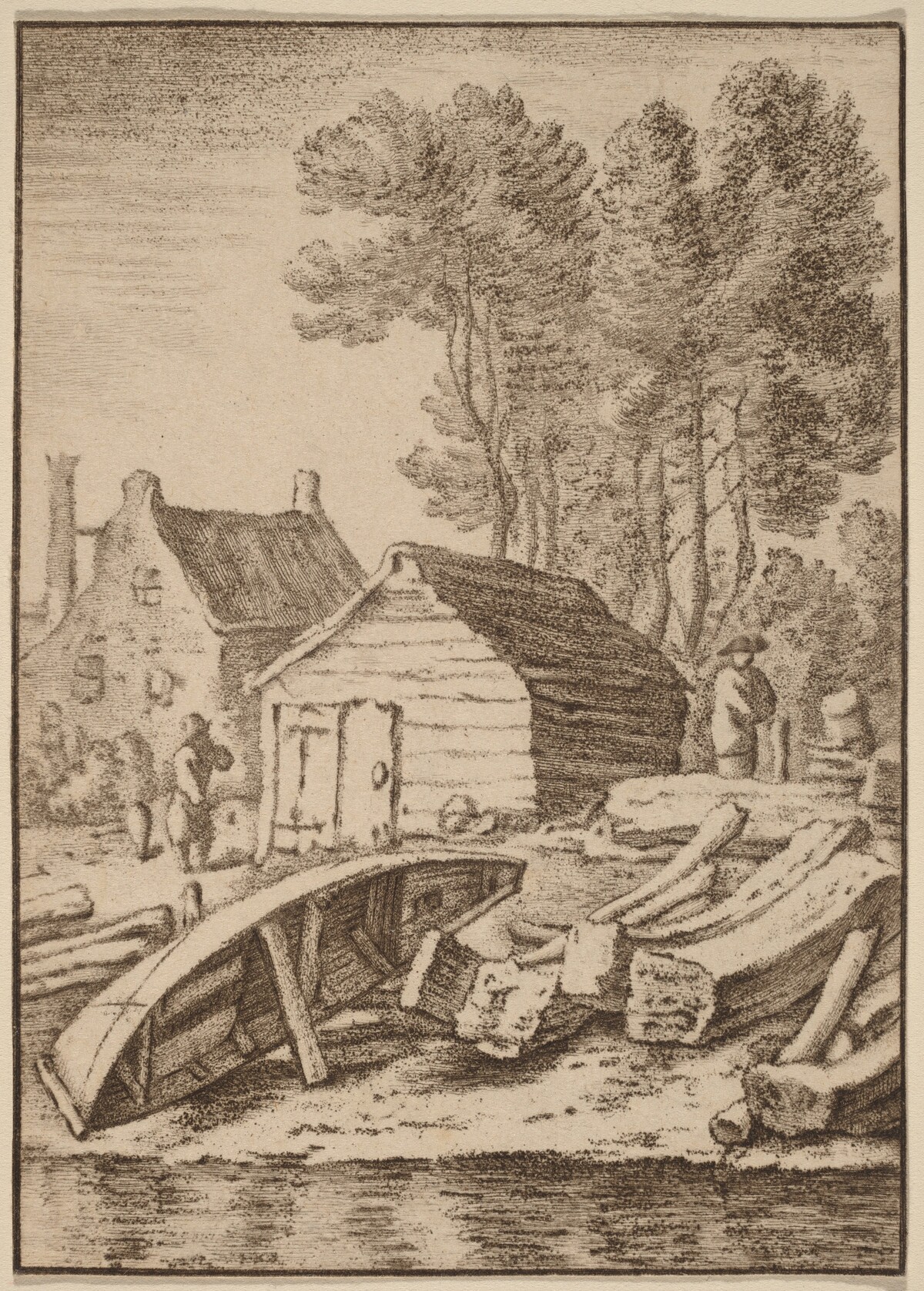Shipyard by Cornelis Ploos van Amstel after Herman Saftleven