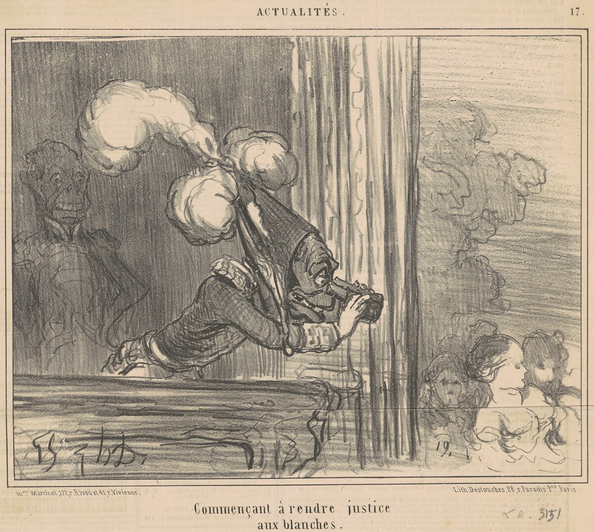 Commençant a rendre justice aux blanches by Honoré Daumier