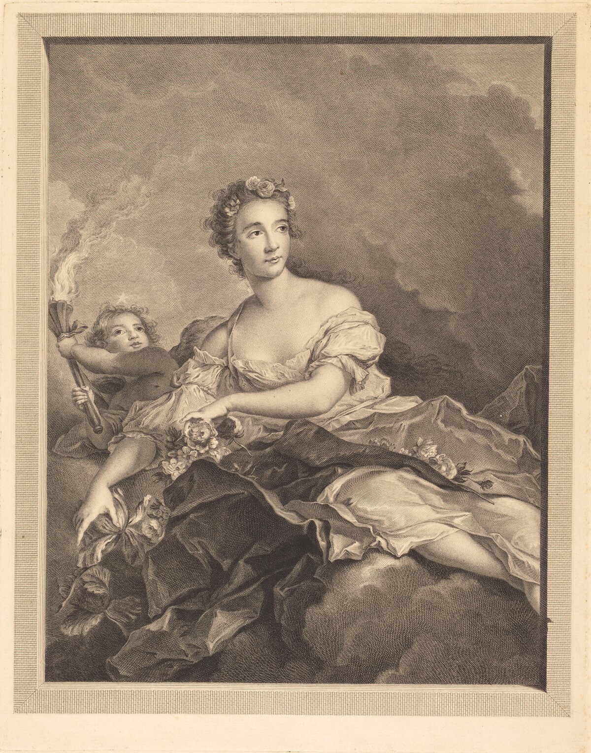 La nuit passe, l'Aurore parait by Pierre Maleuvre after Jean-Marc Nattier