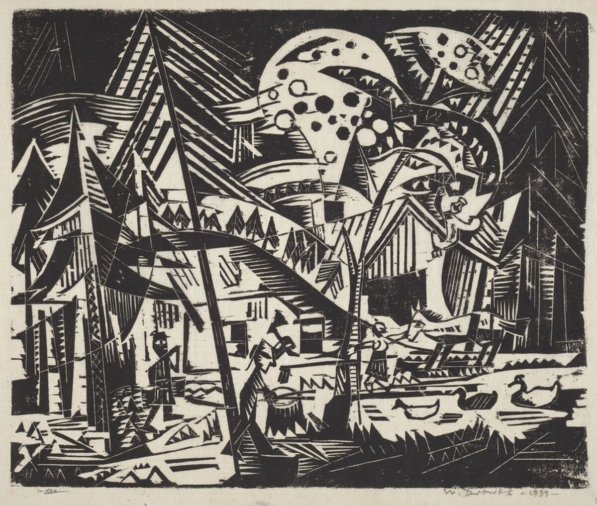 Farm in the Woods by Werner Drewes