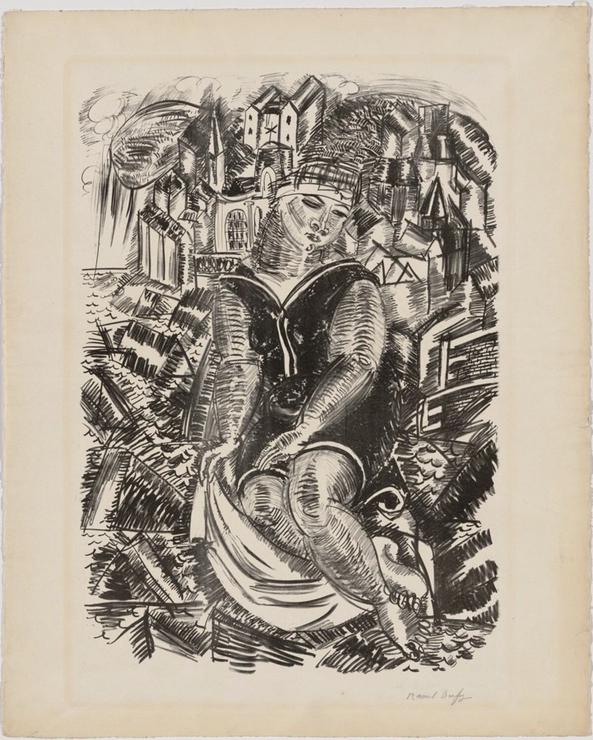 La Baigneuse Devant un Port (Bather) by Raoul Dufy
