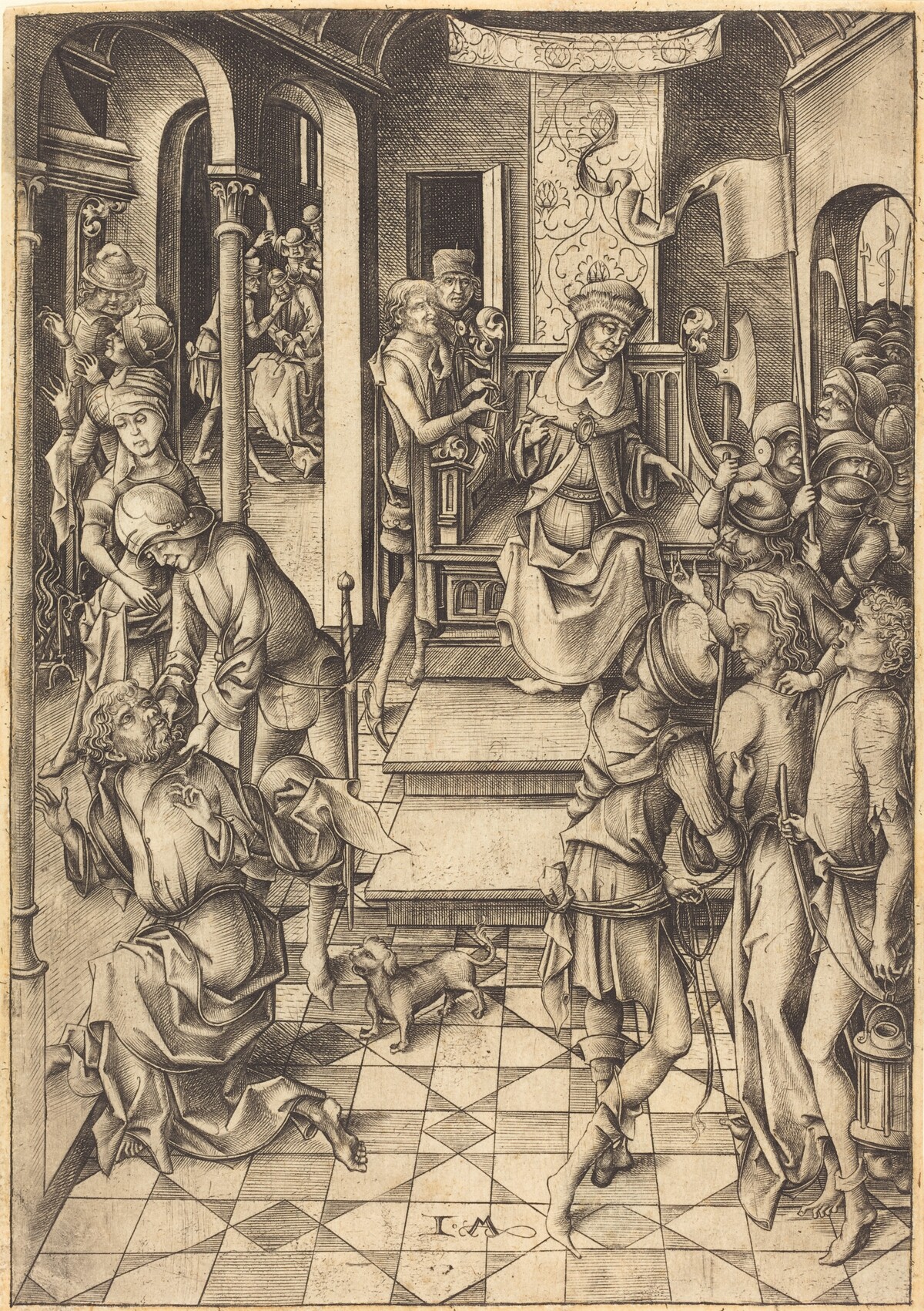 Christ before Annas by Israhel van Meckenem
