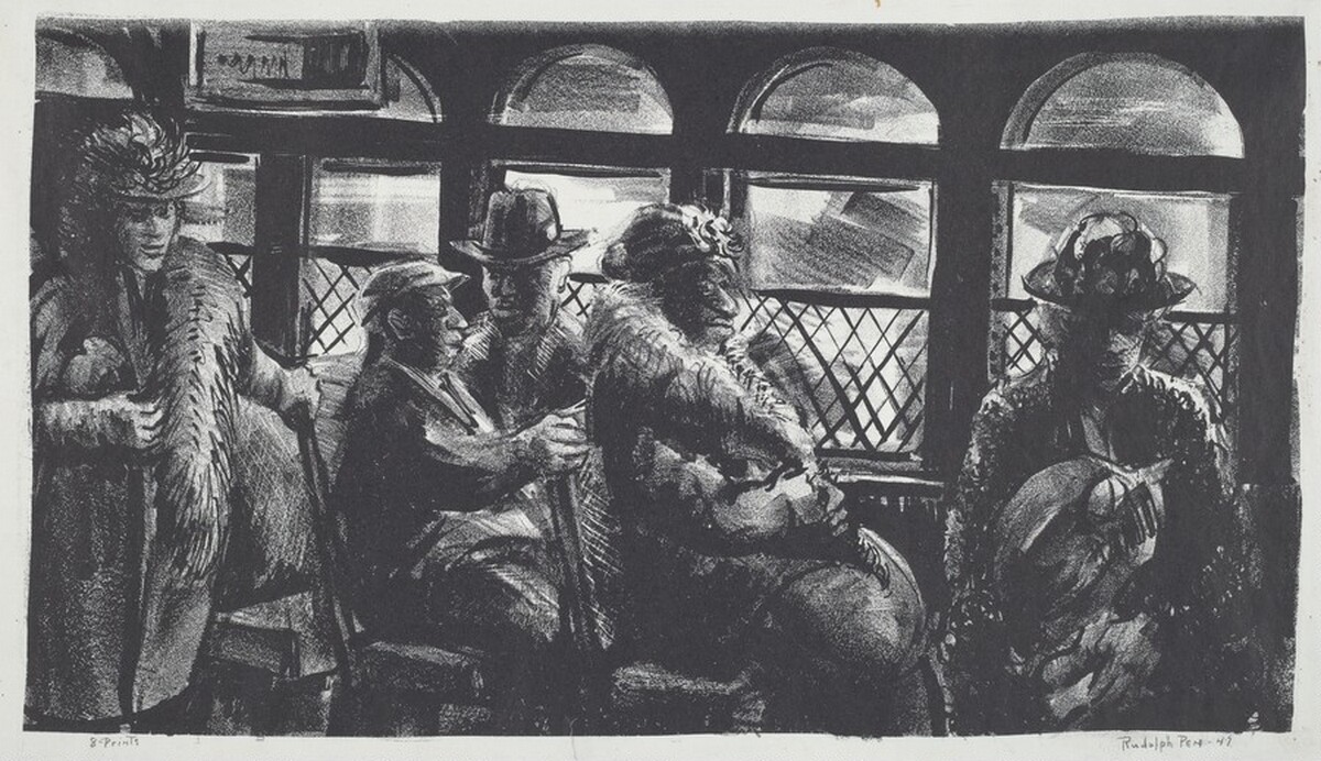Riders on Street Car by Rudolph T. Pen