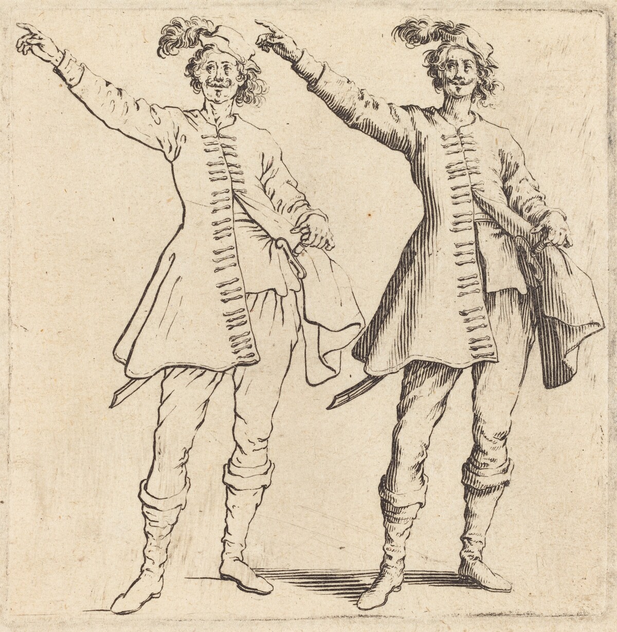 Officer, with Arm Extended, Front View by Jacques Callot