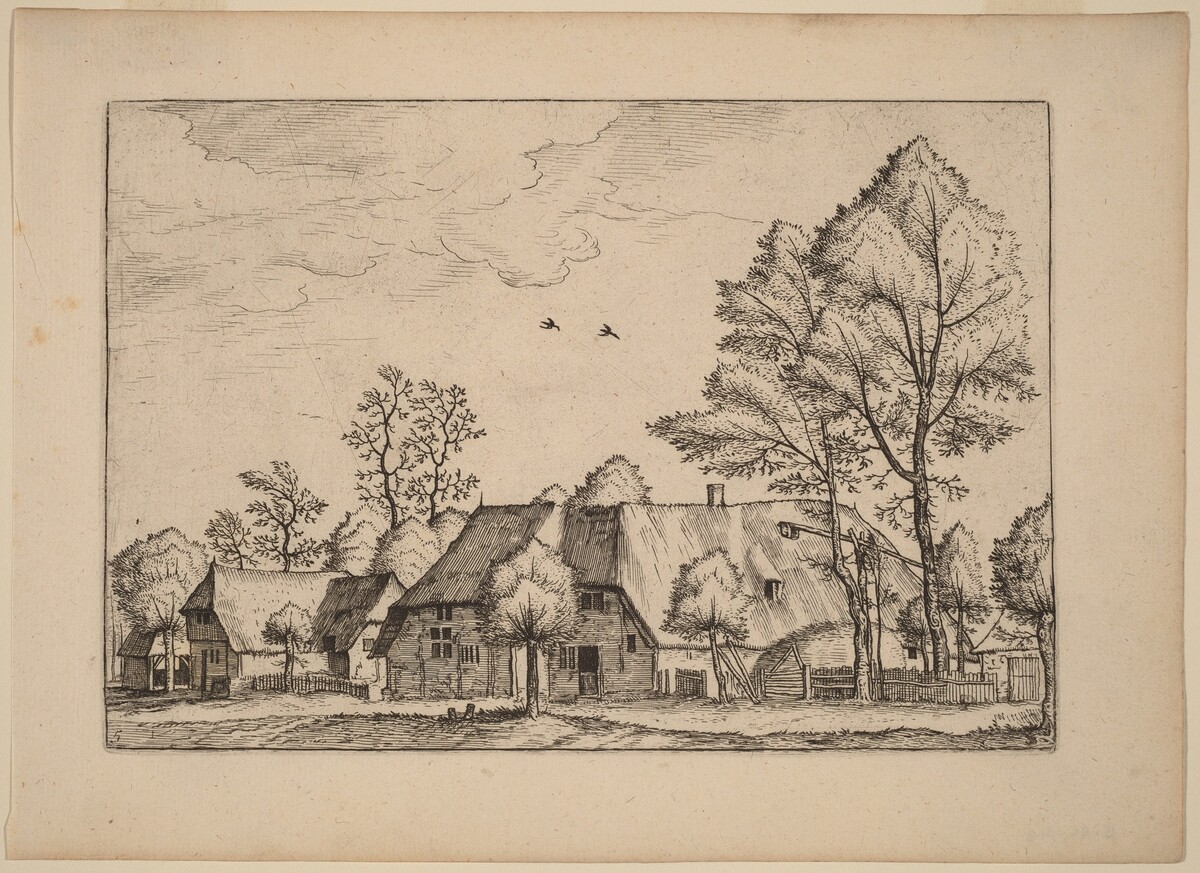Large Farm with Draw Well by Johannes van Doetechum, the Elder and Lucas van Doetechum after Master of the Small Landscapes