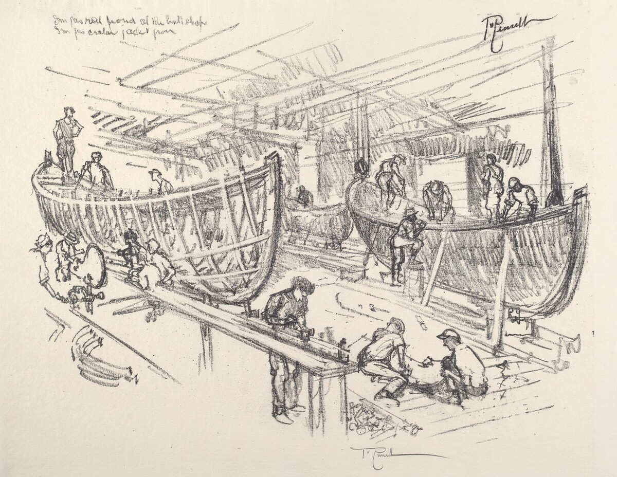 The Boat Builders by Joseph Pennell