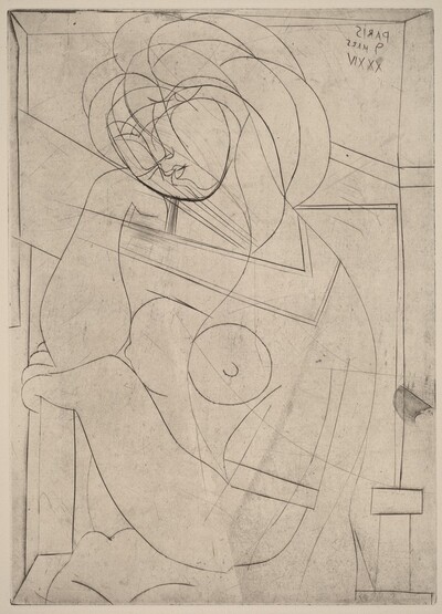 Seated Woman Holding Head in Hand  (Femme nueassise, la tete appuyee sur la main)