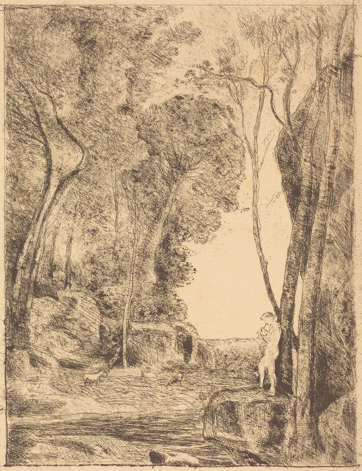 Little Shepherd, 1st Plate (Le Petit Berger) by Jean-Baptiste-Camille Corot