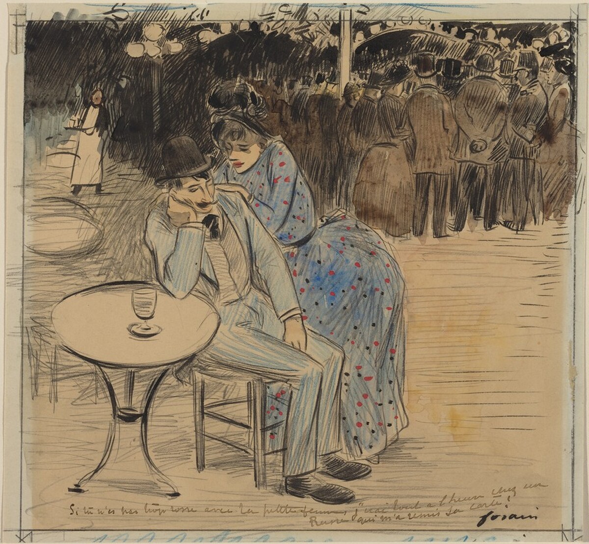 Si tu n'est pas trop rosse avec la petit femme ... by Jean-Louis Forain