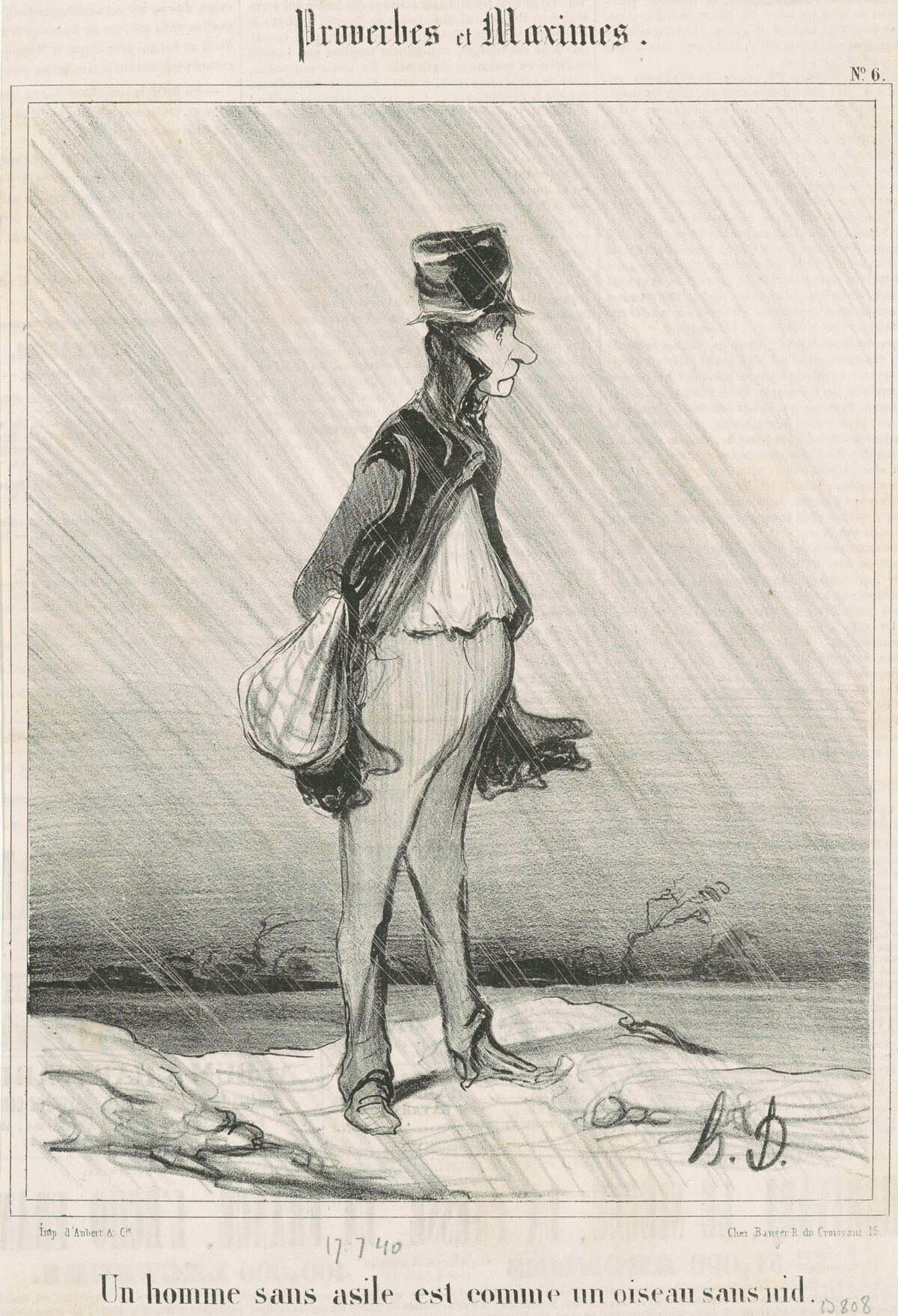 Un homme sans asile ... by Honoré Daumier