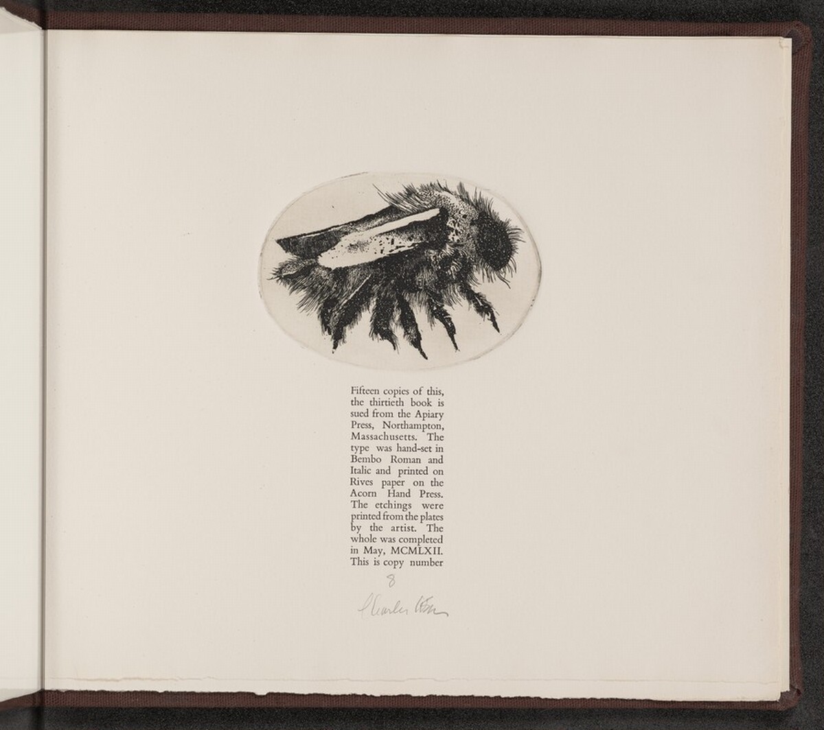 Colophon: Bee by Charles Arthur Wells, Jr.