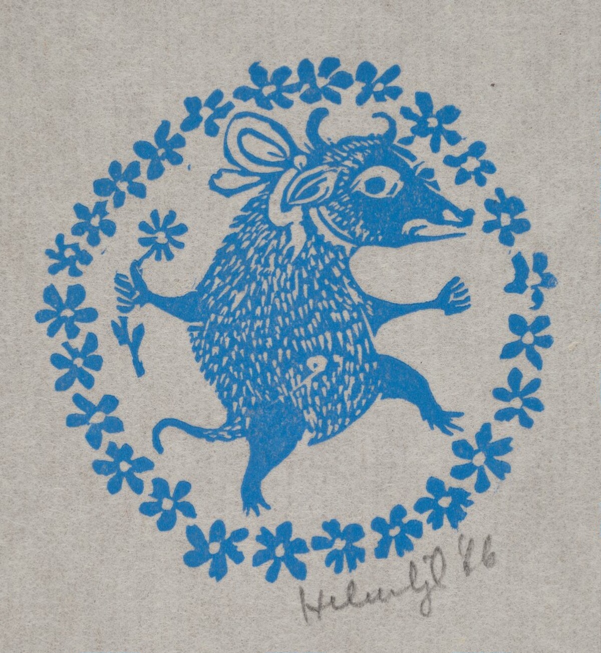 Announcement of New Woodblock Prints by Helen Siegl